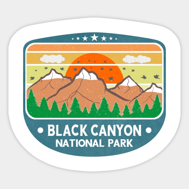 Black Canyon National Park Colorado Vintage Sunset for Climbers Sticker by DexterFreeman